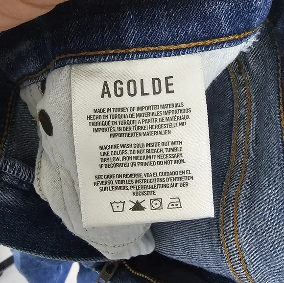 Agolde Jeans Women Size 25 Blue Sophie Style Slim Leg Mid Wash Denim - Picture 6 of 14